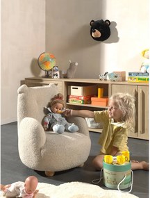 Poltrona per bambini beige con rivestimento in bouclé Rocky – Vipack