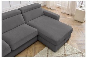 Divano angolare in grigio scuro allungabile (con composizione variabile) Monaco – Bobochic Paris