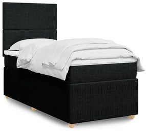 Giroletto A Molle Con Materasso Nero 100x200 Cm İn Tessuto /