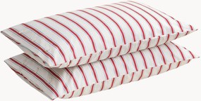 Set di 2 federe in percalle di cotone Striped Coral