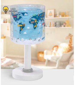 Dalber 40671 - Lampada da tavolo LED per bambini WORLD 1xG4/4W/230V blu