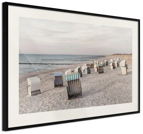 Poster  Baltic Beach Chairs  Cornice Quadri Cornice nera con pass-partout, Larghezza x Altezza Home decor 30x20