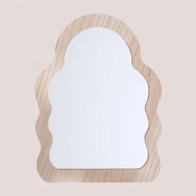 Specchio da parete in MDF Fido Natural Design Marrone Legno Naturale - Sklum