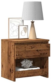 Comodini 2 Pz Legno Antico 40x30x39 Cm İn Legno Multistrato /