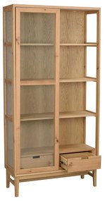 Vetrina in rovere con ante scorrevoli in colore naturale 100x203 cm Hazelton - Rowico