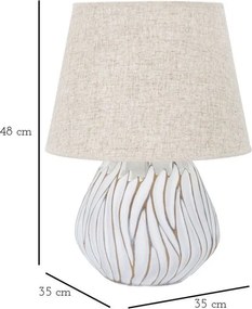 Lampada da tavolo beige con paralume in tessuto (altezza totale 48 cm) Honduras – Mauro Ferretti