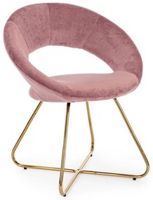 Set di 2 poltroncine VANITY ORO velluto rosa