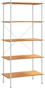 Scaffale con 5 mensole nero e rovere 80x40x163 cm