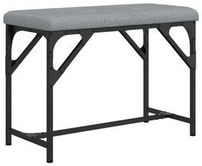 Panca da pranzo grigio chiaro 62x32x45 cm in acciaio e tessuto