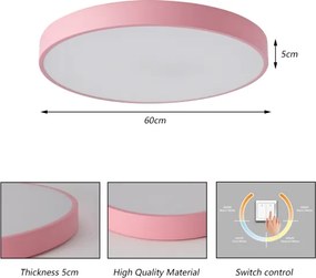 Brilagi - Plafoniera LED POOL LED/60W/230V 3000/4000/6000K 60 cm rosa