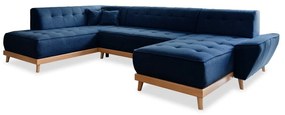 Divano letto a U blu navy, angolo sinistro Dazzling Daisy - Miuform