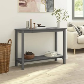 Tavolo consolle grigio 110x40x80 cm in legno massello di pino