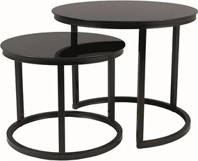 Set di 2 Tavolini da caffè Atlanta D II in nero/nero opaco