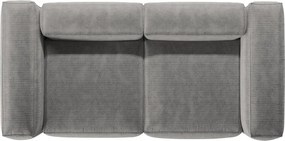 Divano grigio chiaro con rivestimento in velluto a coste 224 cm Bergamo – Cosmopolitan Design