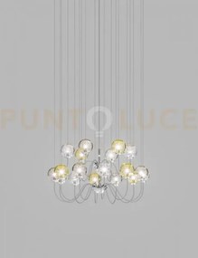 Puppet sospensione 18p multicolore 1 cromo lucido 18 luci attacco g9