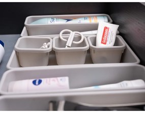 Set di 8 organizzatori per cassetti in plastica grigi - Addis