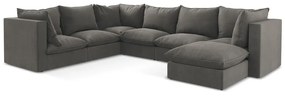 Divano angolare grigio scuro (con penisola a sinistra/a U) Manao – Makamii