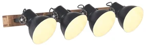 Lampada Da Parete Stile Industriale Nera 90x25 Cm E27 /