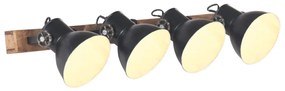 Lampada Da Parete Stile Industriale Nera 90x25 Cm E27 /