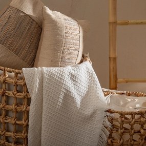 Copriletto crema in cotone riciclato 260x280 cm Honeycomb - Ixia