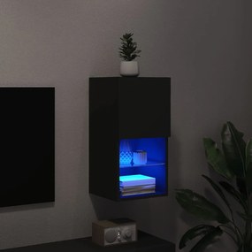 Mobile TV con Luci LED Nero 30,5x30x60 cm