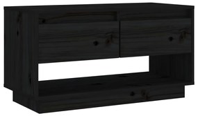 Mobile porta tv nero 74x34x40 cm in legno massello di pino
