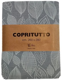 Coperta in Cotone COPRIUTTO 2 PIAZZE CM. 260x280 COTONE grigio / argento, 260x 280 cm