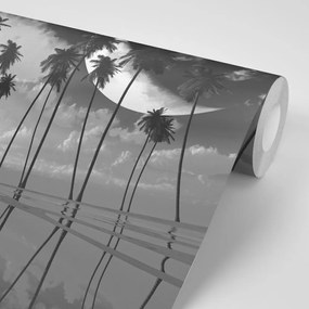 Carta da parati – Palme tropicali in bianco e nero