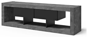 Tavolo TV grigio-nero in cemento 175x52 cm Nara - TemaHome