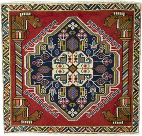 Shiraz Tappeto persiano 60x70 Rosso (Iran) Annodato A Mano