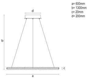 Lampadario LED dimmerabile su cavo LED/90W/230V 3000-6500K Ø 60 cm + telecomando