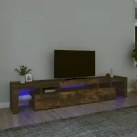 Mobile Porta TV con Luci LED Rovere Fumo 215x36,5x40 cm cod mxl 12349