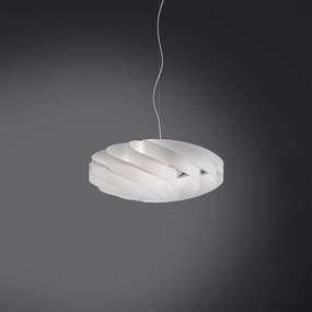 Sospensione Moderna 1 Luce Flat In Polilux Bianco D50 Made In Italy