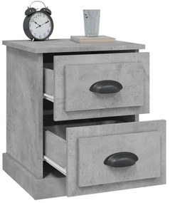 Comodino grigio cemento 39x39x47,5 cm in legno multistrato