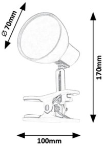 Rabalux 1479 - Lampada LED con Clip NOAH LED/5W/230V