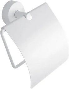 Kamalu - Portarotolo coperto in acciaio inox bianco opaco da muro | Monde-B