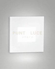 Dusk segnapasso led 2,2w 3000k 146lm quadrato bianco alluminio e ve...