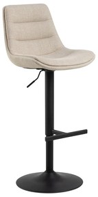 Sgabello da bar nero/beige con altezza regolabile (altezza della seduta 65 cm) Adisa – Actona