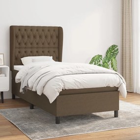 Giroletto A Molle Con Materasso Marrone Scuro 90x190cm Tessuto /