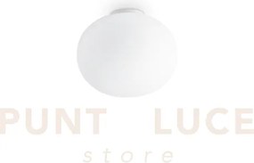 Cotton plafoniera in vetro bianco 1 luce attacco e27 d.30cm