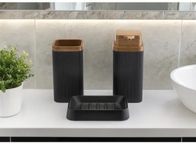 Set da bagno ZOYA 5 pz nero/marrone