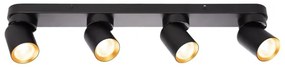 Faretto ANDY 4xGU10/8W/230V nero/oro
