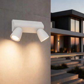 Applique da Esterno IP65 con 2 basi GU10 Serie AXIS - Bianca