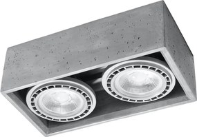 Lampada da soffitto QUATRO 2 in Cemento 2 basi AR111 - Grigia