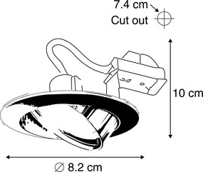 Set di 6 faretti da incasso rotondi inclinabili oro - Edu