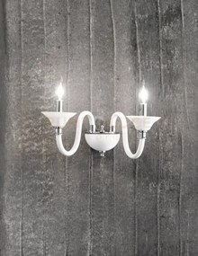 Applique tebe 2 luci bianco e cromo attacco e14 l.35cm