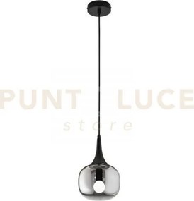 Lampadario a sospensione jaipur fume' e nera 1 luce attacco e14 17x...