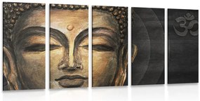 Quadri 5 pezzi – Volto di Buddha