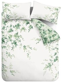 Biancheria da letto bianca/verde in cotone per letto matrimoniale/per letto esteso 230x220 cm Scenic Leaves – RHS