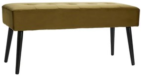 Panca design lavorazione capitonné in tessuto velluto color bronzo e metallo nero L95 cm GUESTA